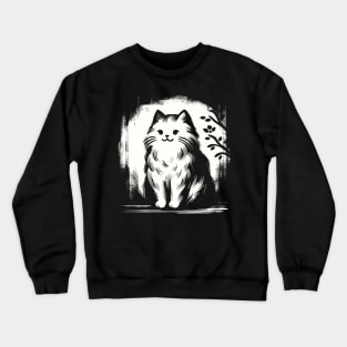 Kawaii Cat Anime Japanese Retro Funny Cat Crewneck Sweatshirt